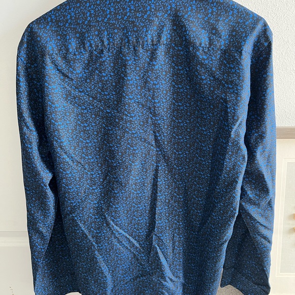 Nine West Men's Blue Patterned Shirt - Picture 3 of 4